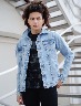 Chaqueta denim con Botones azul claro