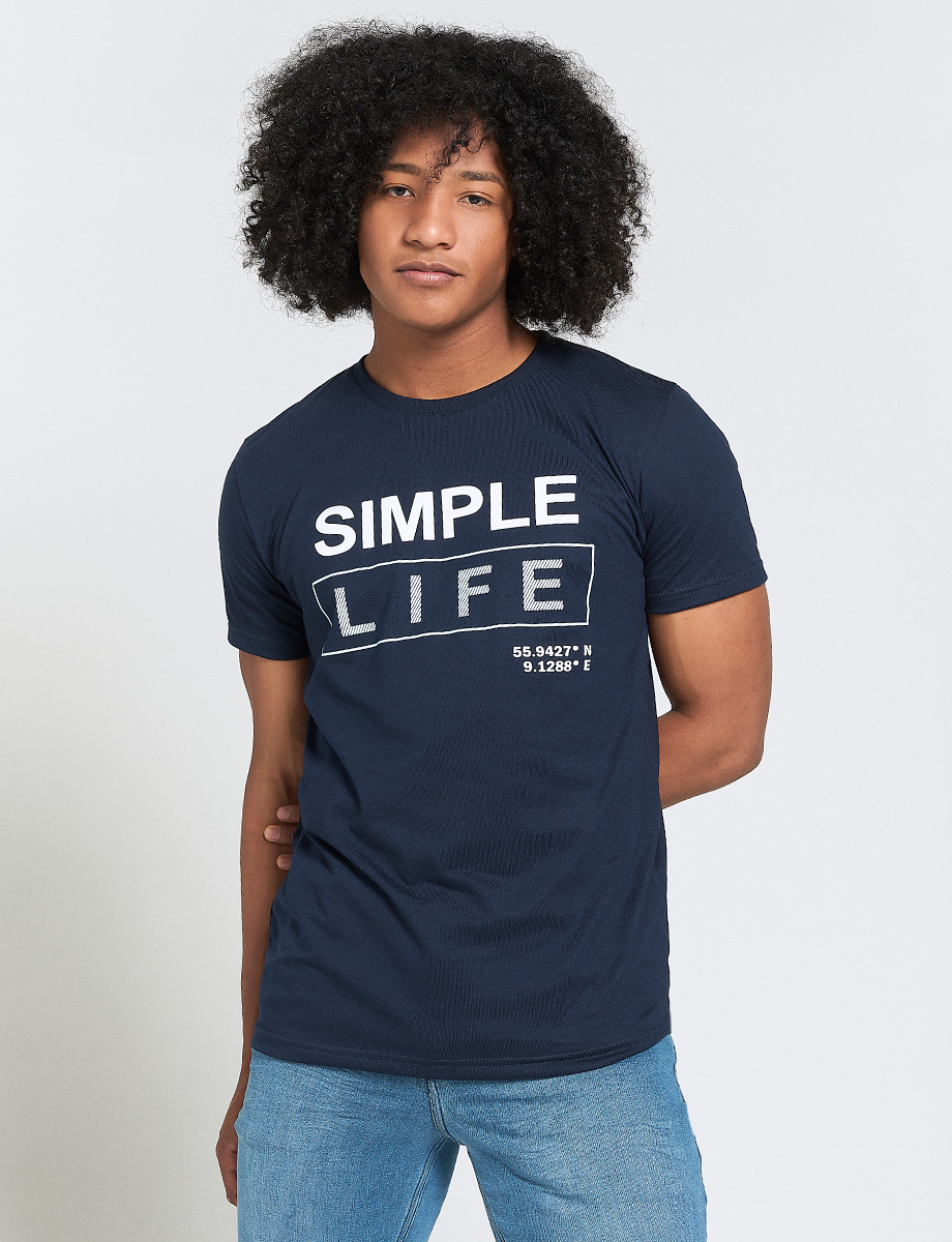 Camiseta Simple Life Azul marino