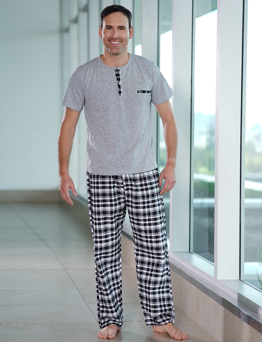 Pijama a cuadros Camiseta + Pantalón