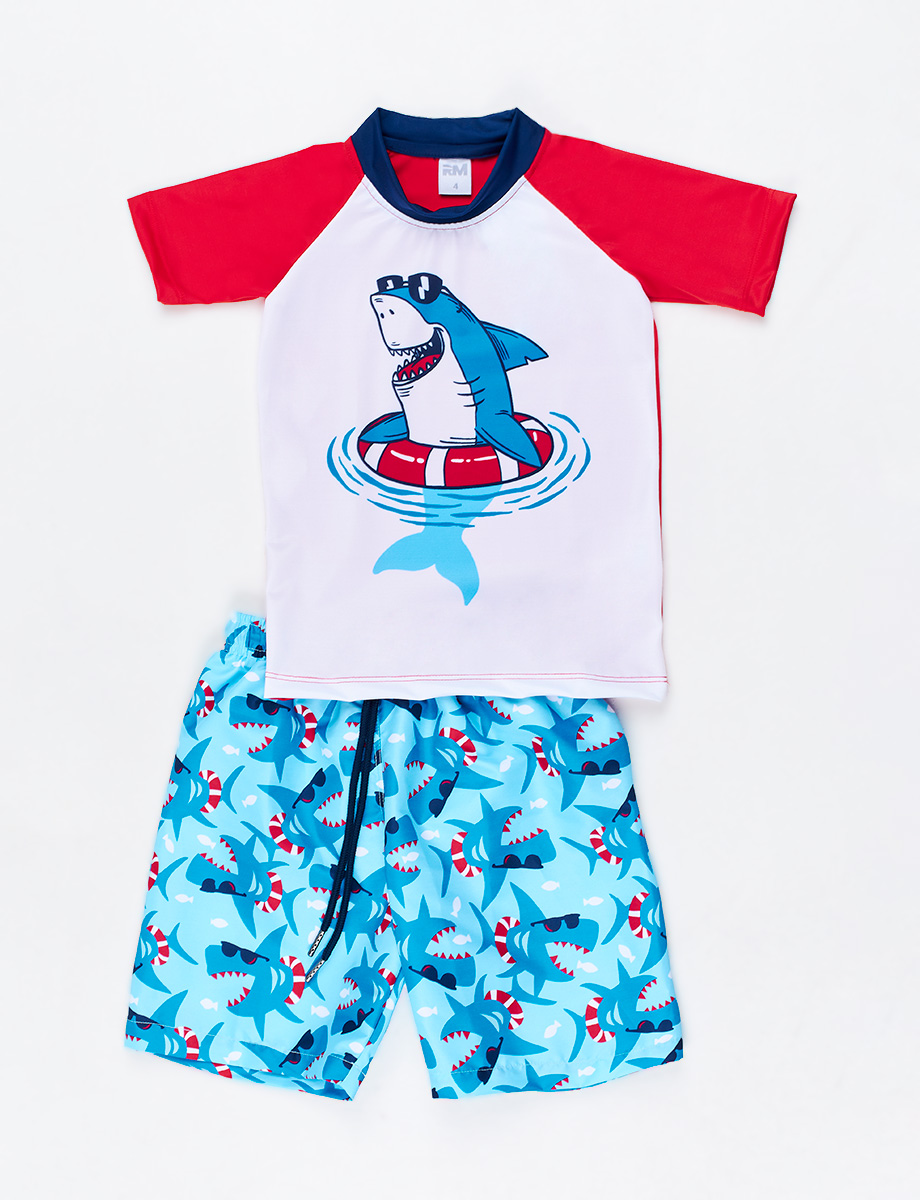 Traje de Baño Camiseta + Short Tiburones