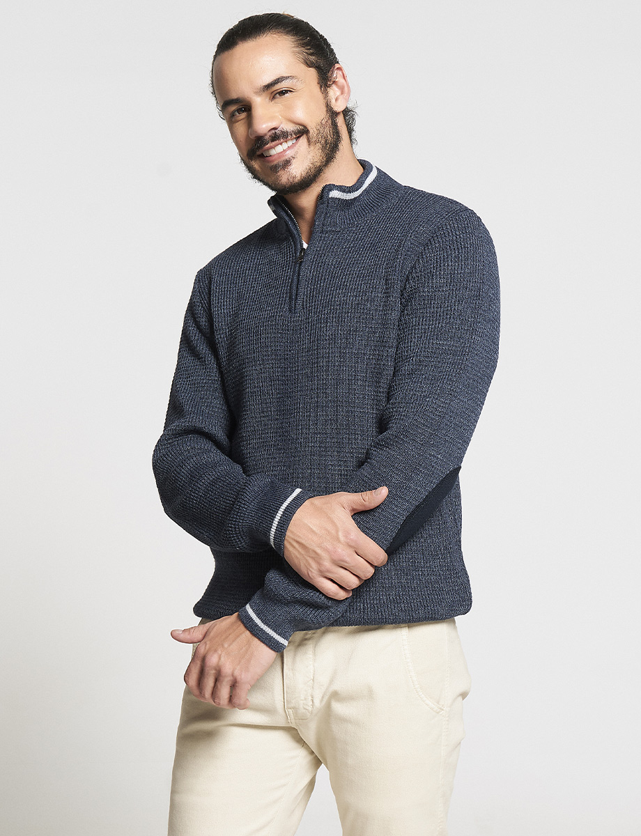 Sweater Clásico con Cierre Medio