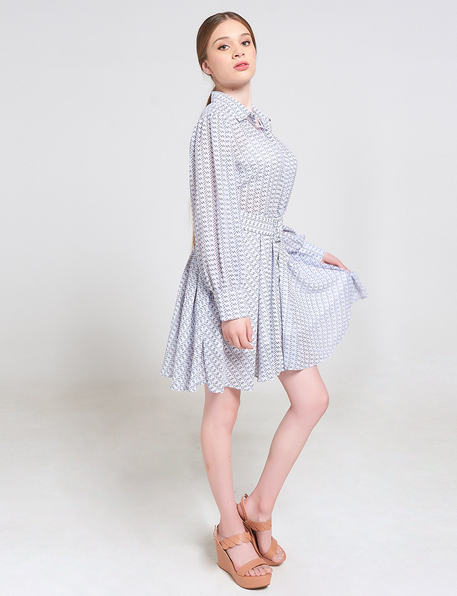 Vestido Estampado Manga Larga