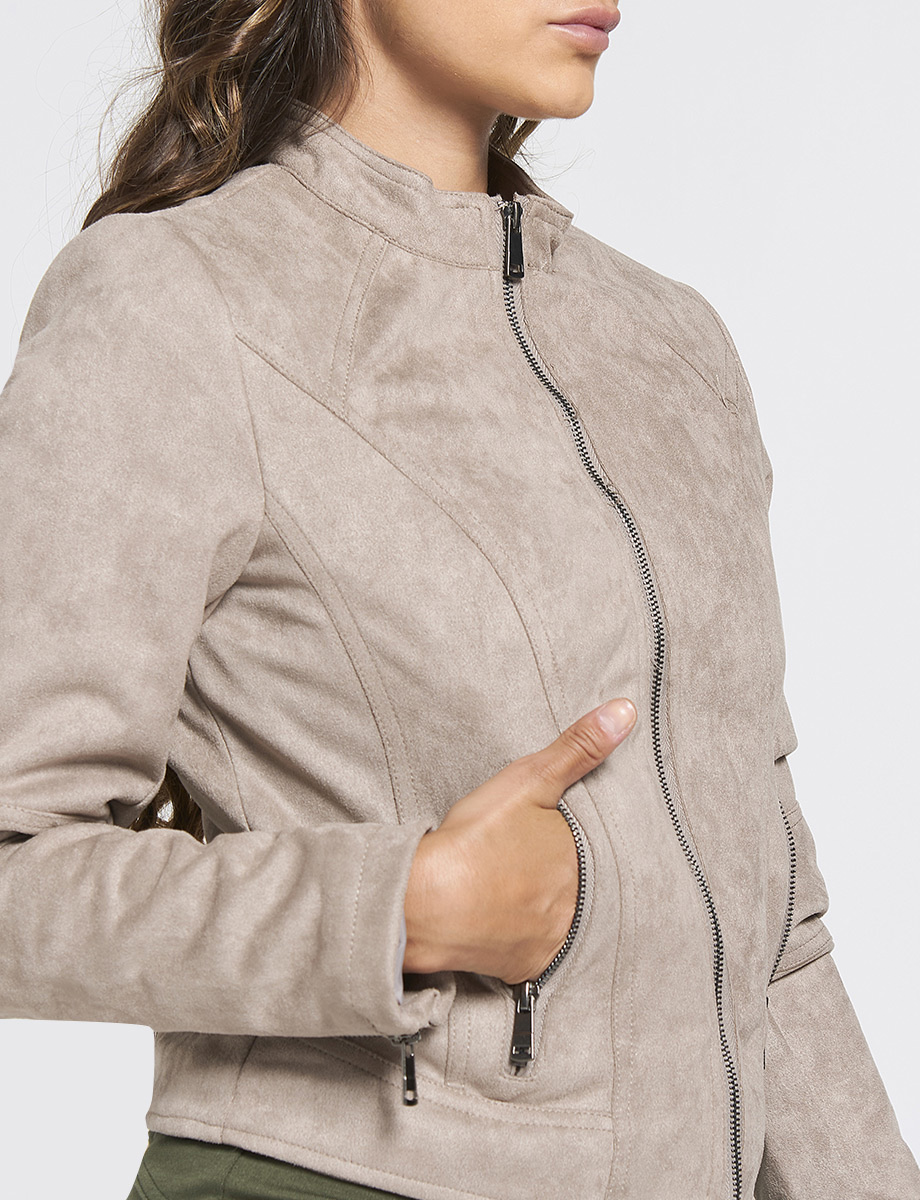 Chaqueta Unicolor con Cierres