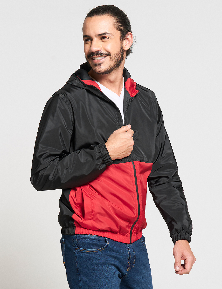 Chompa Combinada rojo/negro Nylon