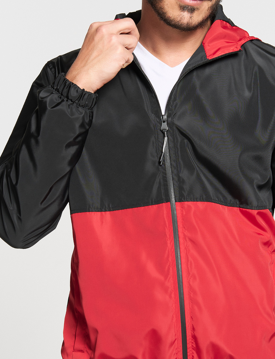 Chompa Combinada rojo/negro Nylon