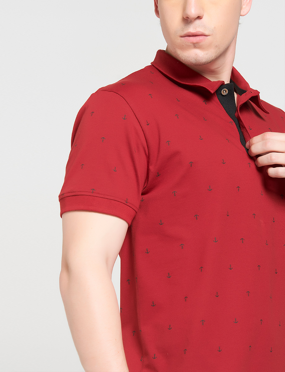 Polo Prints Anclas Vino