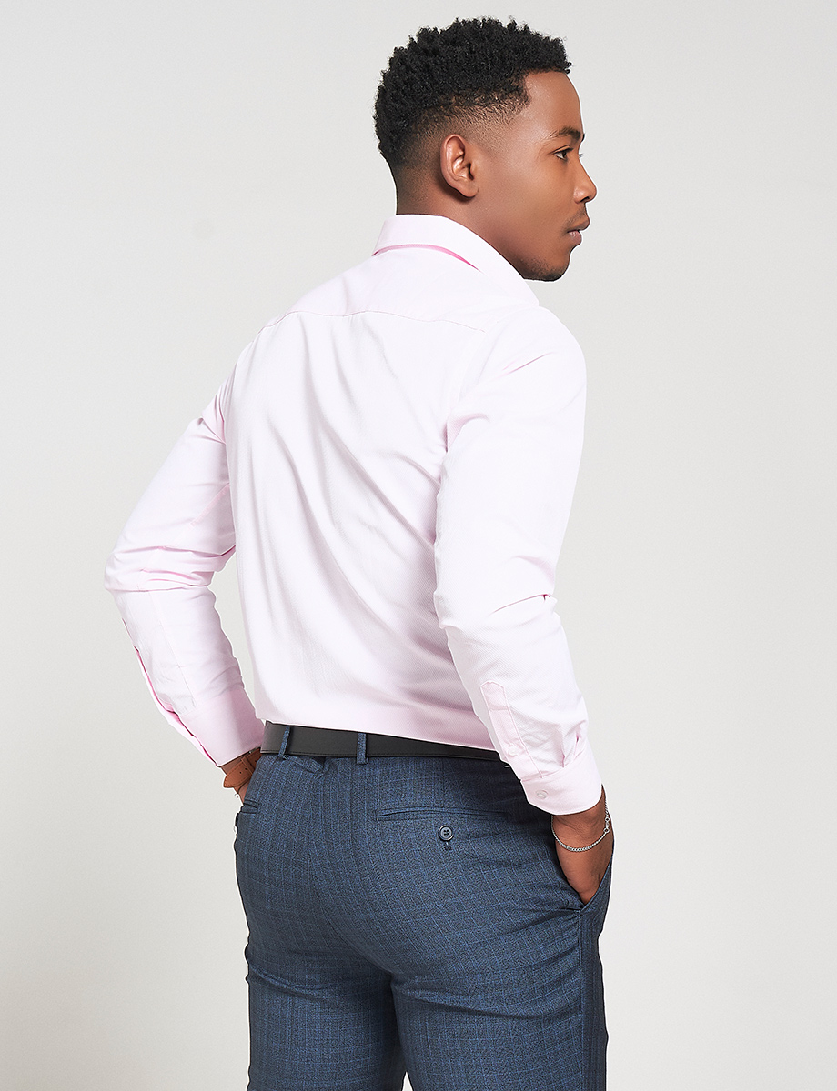 Camisa llana Manga larga Rosado bajo