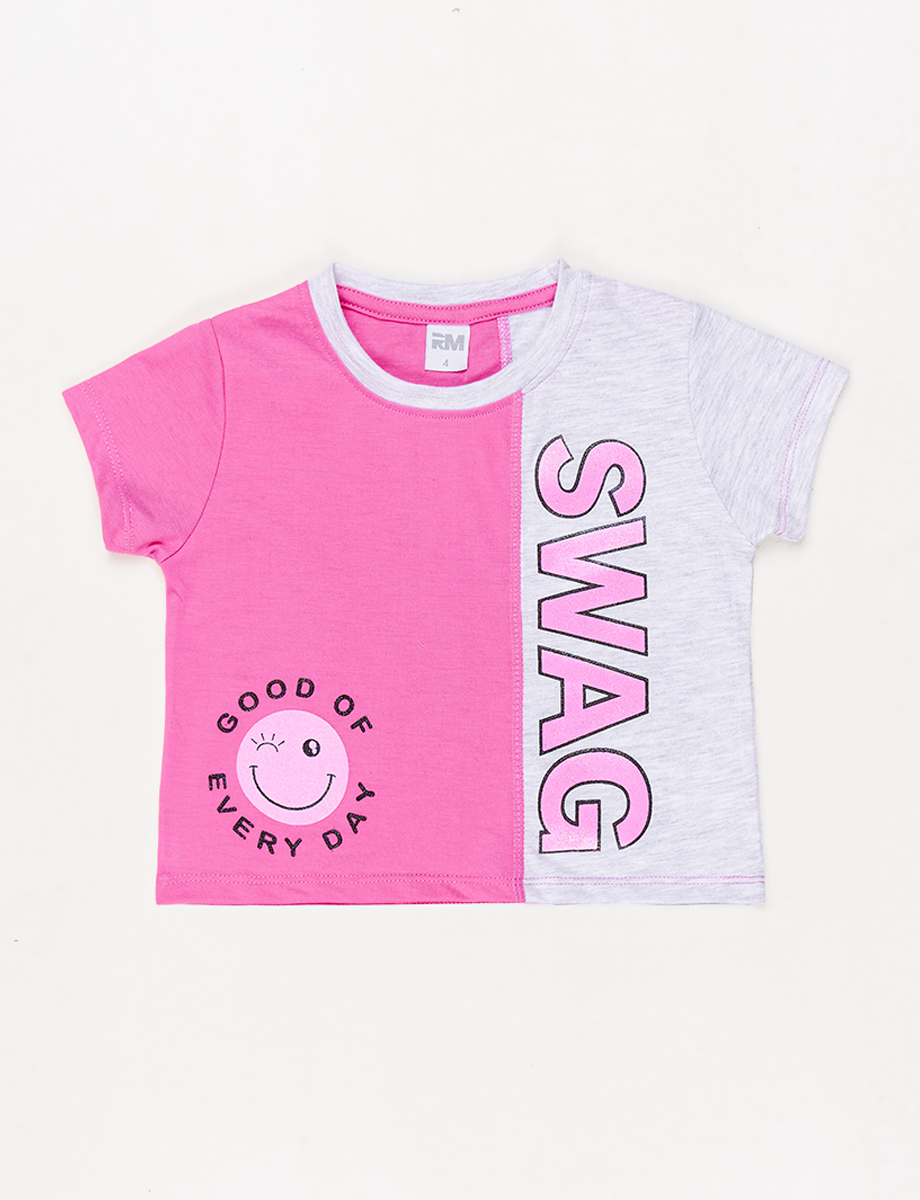 Camiseta esc Crop Bicolor Swag