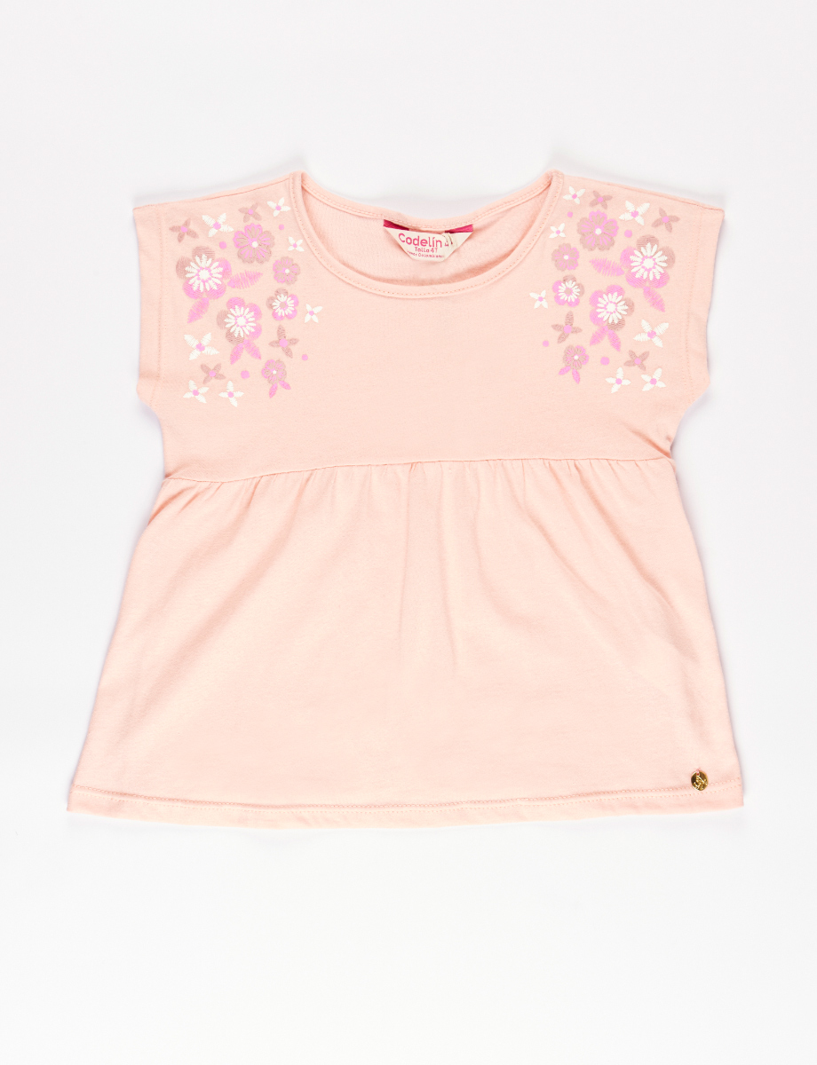 Camiseta Flores Palo de Rosa