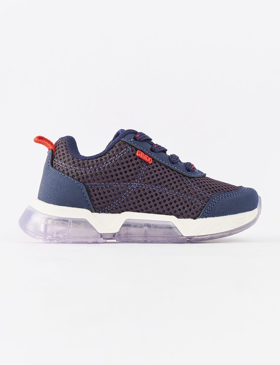 Sneaker Azul/Naranja con Cordones