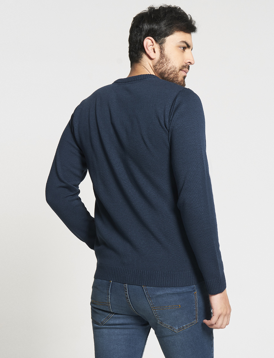 Sweater Textura Rombos Azul marino