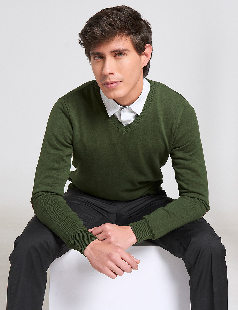 Sweater Unicolor con Coderas