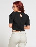 Blusa Unicolor Manga Corta Bombacha