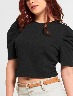 Blusa Unicolor Manga Corta Bombacha