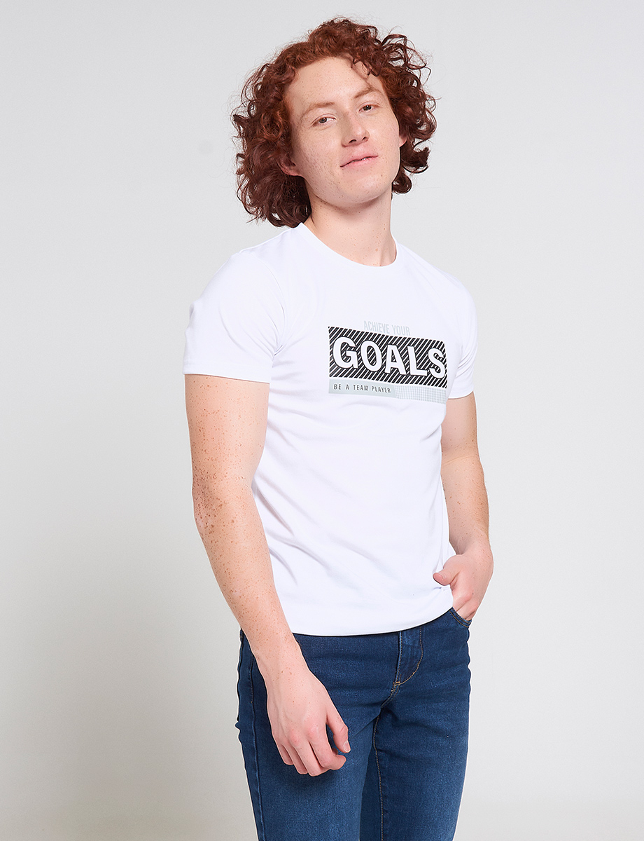 Camiseta Goals Blanca