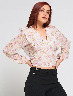 Blusa Estampada Flores Manga Larga