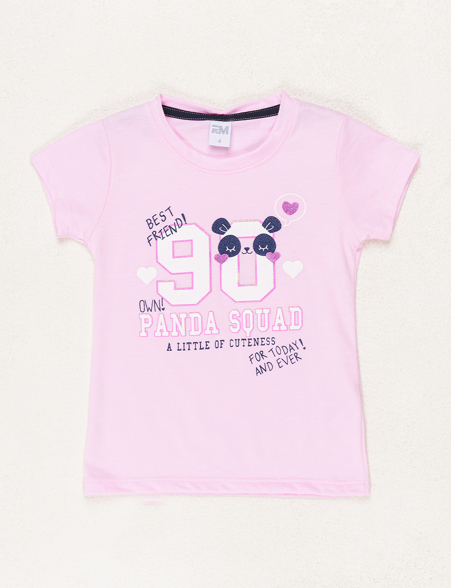 Camiseta Rosada Panda Squad