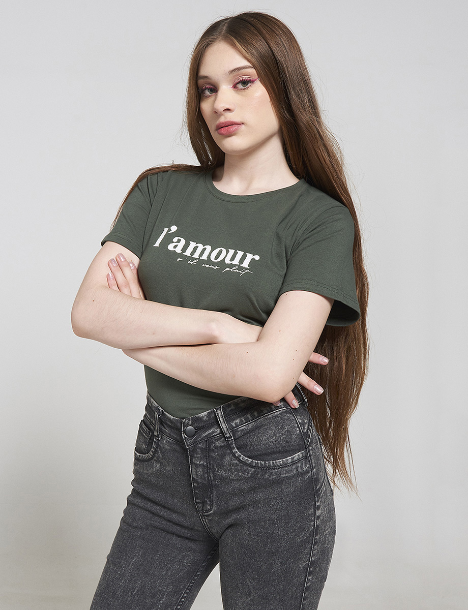 Camiseta Amour Verde Militar