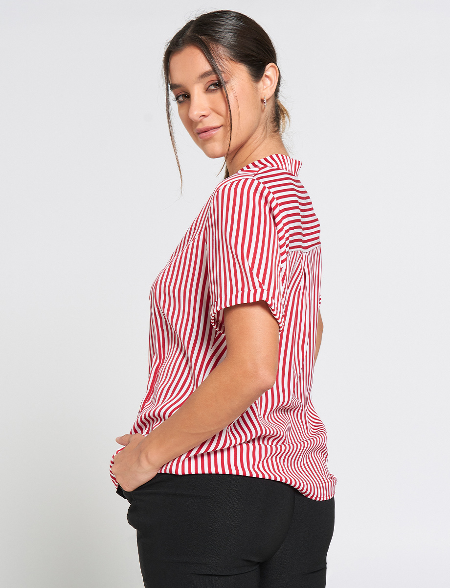Blusa a Rayas Manga Corta