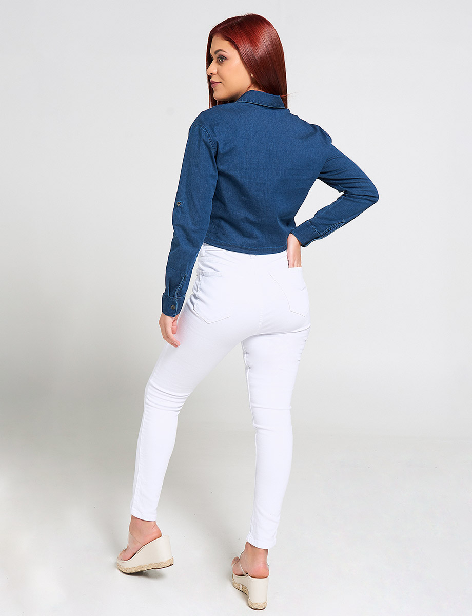 Jean Skinny con Rotos Blanco