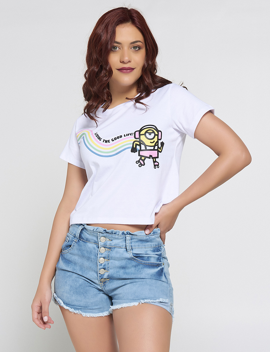 Camiseta Corta Blanca Minions