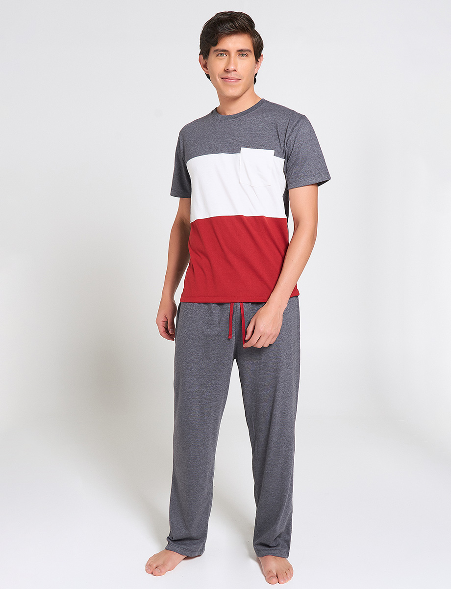 Pijama Camiseta + Pantalón Bloques de color
