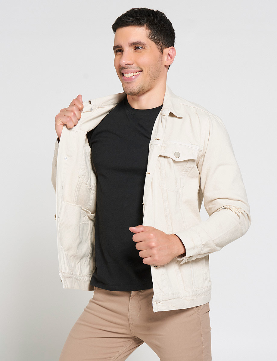 Chaqueta Denim Beige