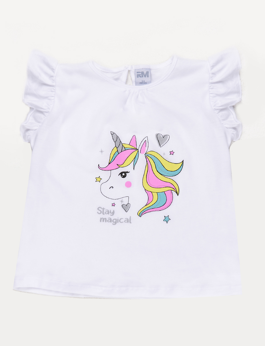 Camiseta con Vuelos Unicornio | Y CAMISETAS | BLUSAS CAMISETAS | BEBES NIÑAS | INFANTIL | Moda RM Tienda Online