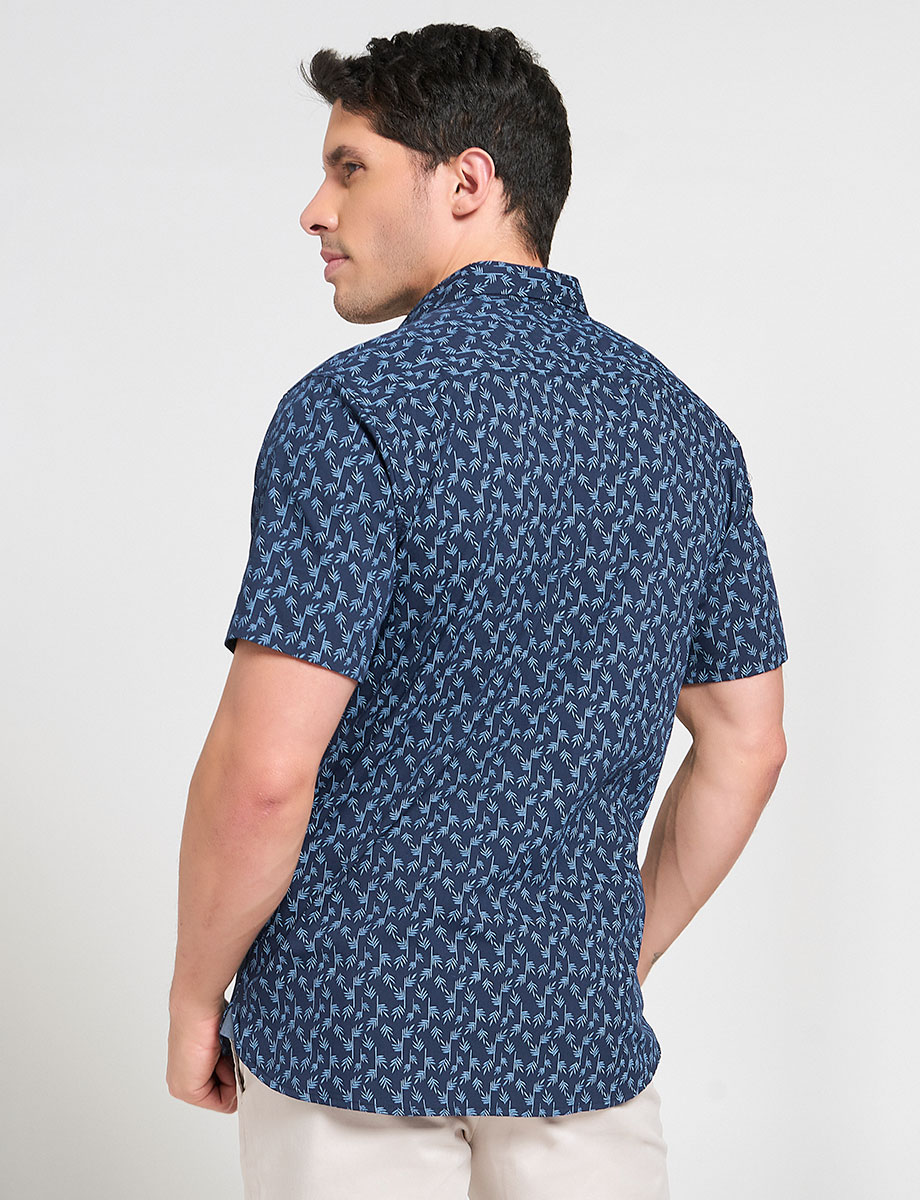 Camisa Hojas Manga Corta