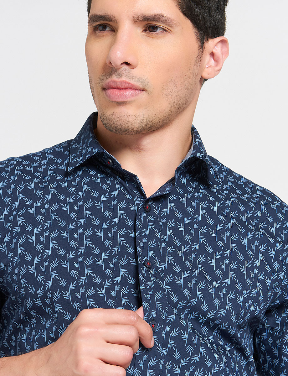 Camisa Hojas Manga Corta