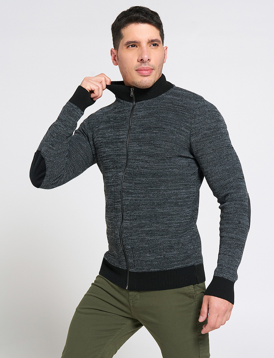 Cárdigan Cuello Alto con Cremallera