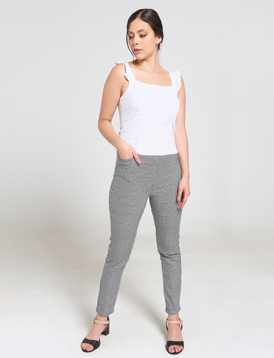 Leggins a Cuadros con Cierre