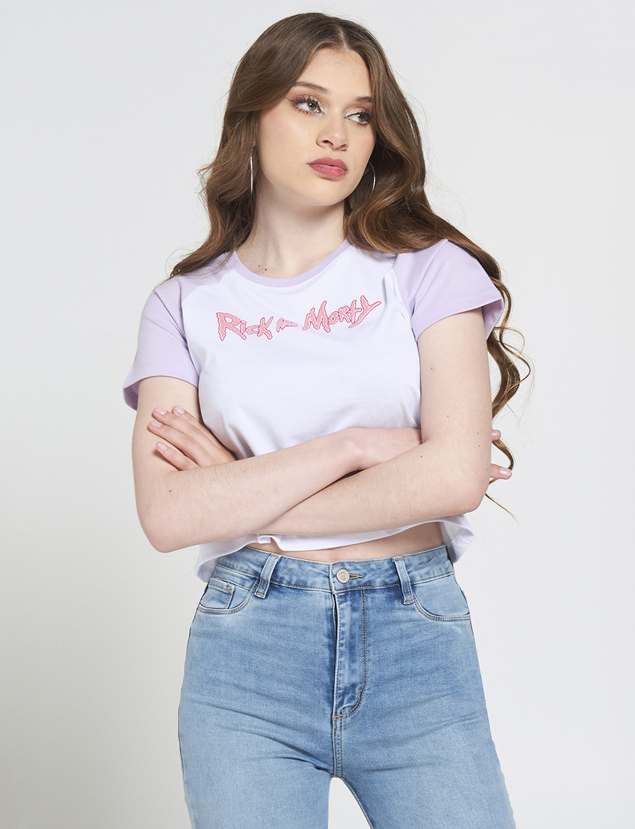 Camiseta Corta Bicolor Rick y Morty