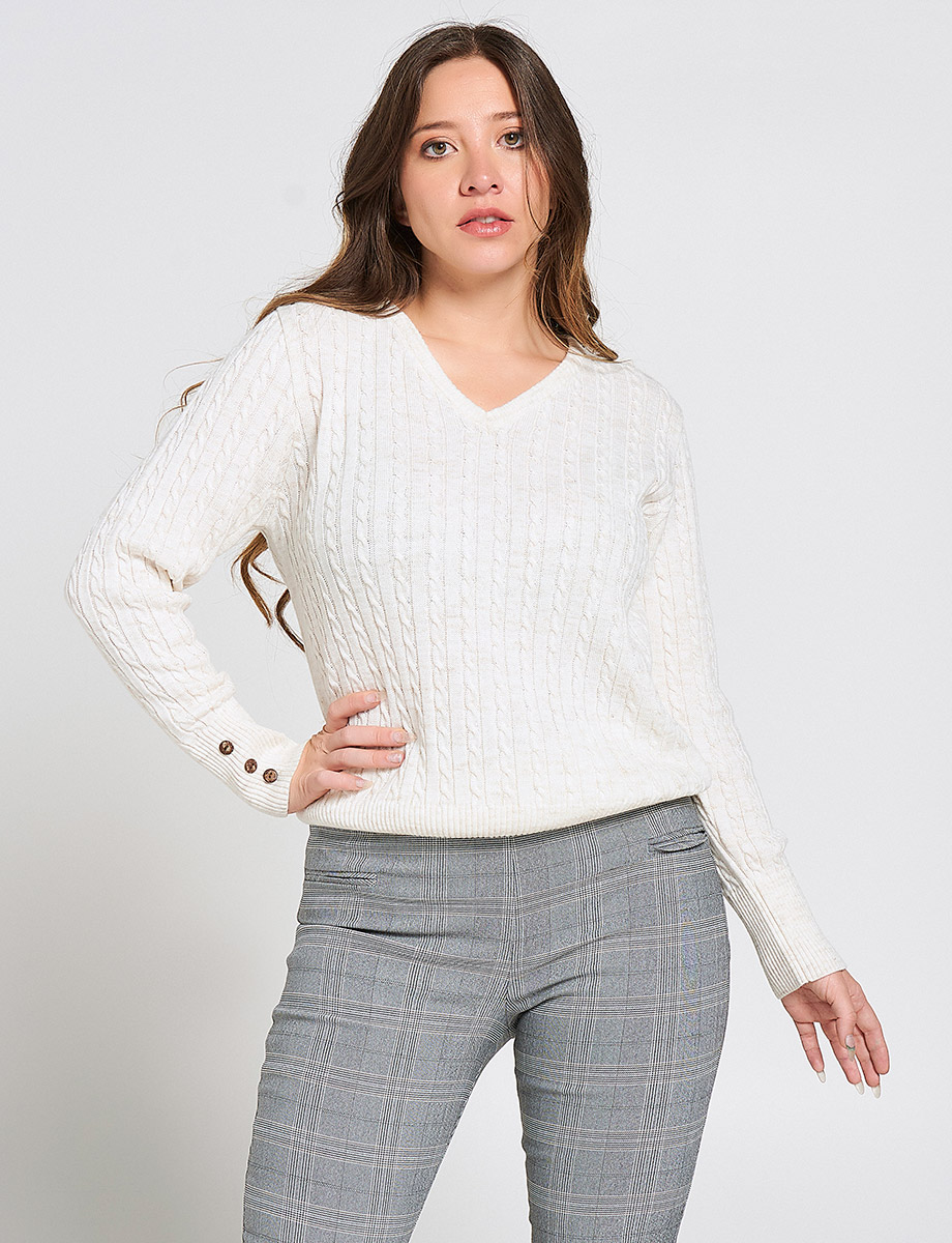 Sweater con Botones Gris, SWETERS Y ABRIGOS, SWEATERS Y ABRIGOS, MODA  MUJER, MUJERES