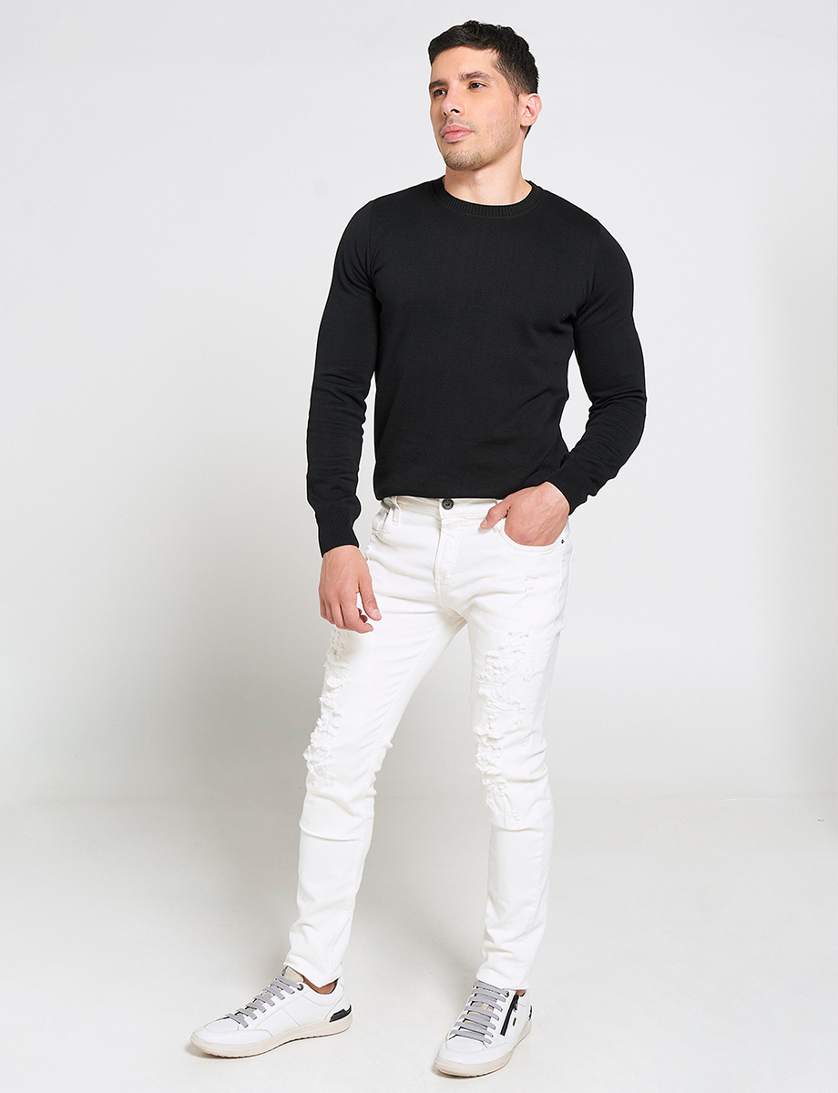 Jean Skinny con Rotos Blanco