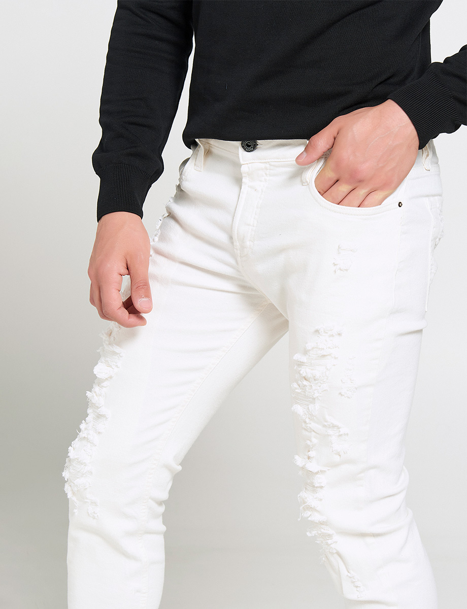Jean Skinny con Rotos Blanco