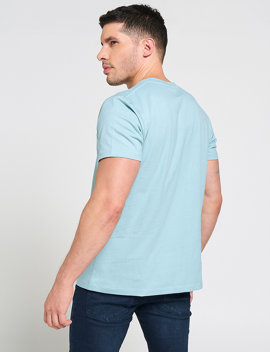 Camiseta Letras 3D Celeste oscuro