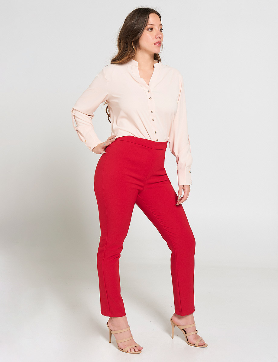 Pantalón Tiro alto Rojo