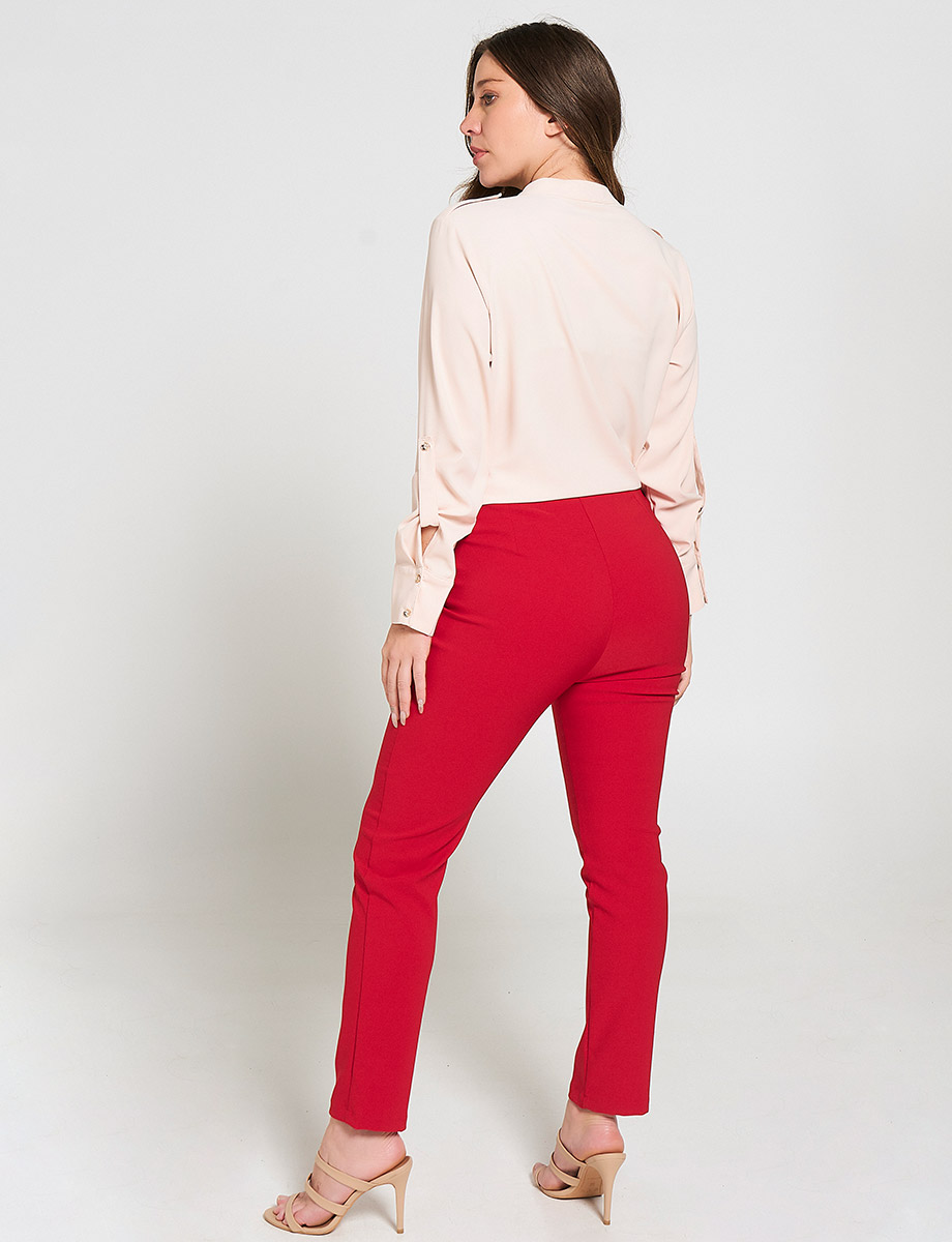 Pantalón Tiro alto Rojo
