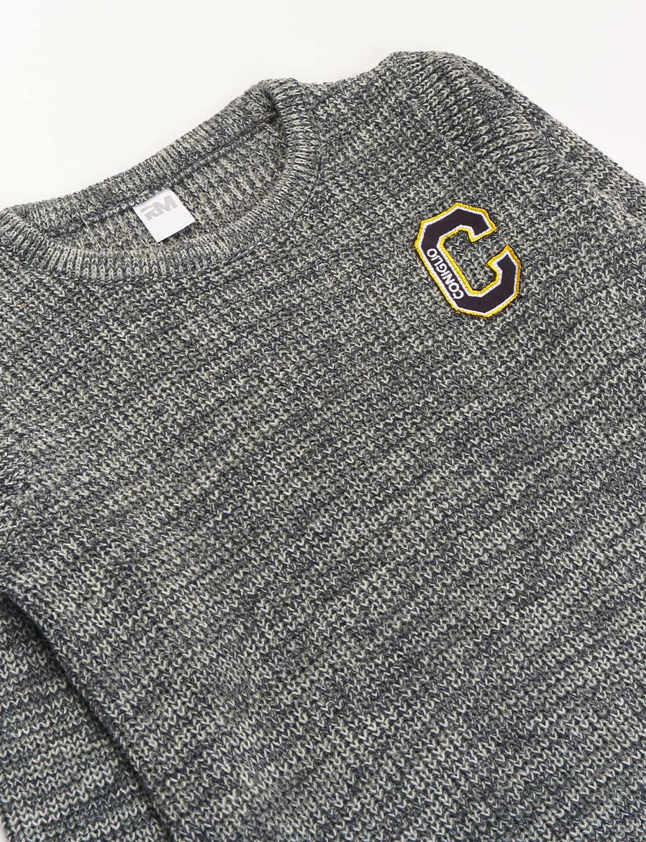 Sweater esc Tejido con Parche Bordado