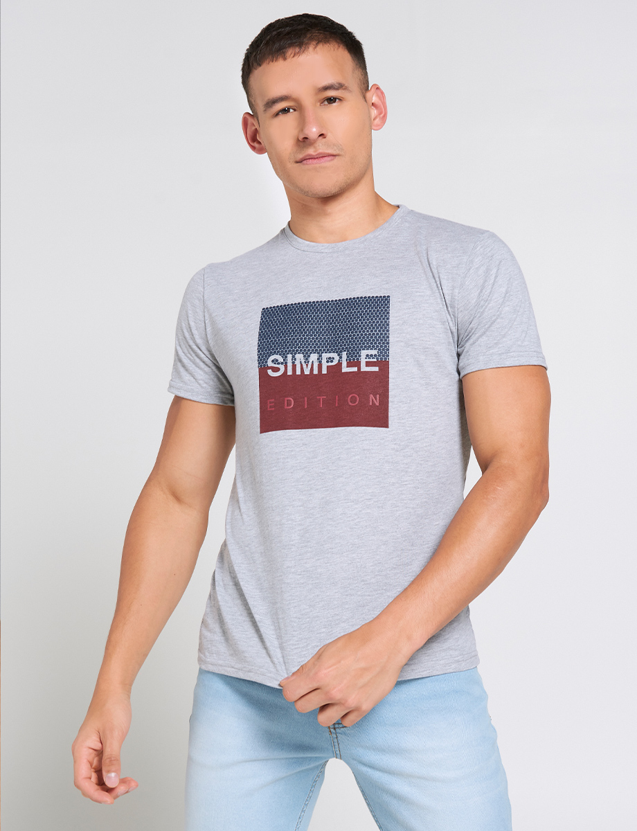 Camiseta Simple Jaspeado claro