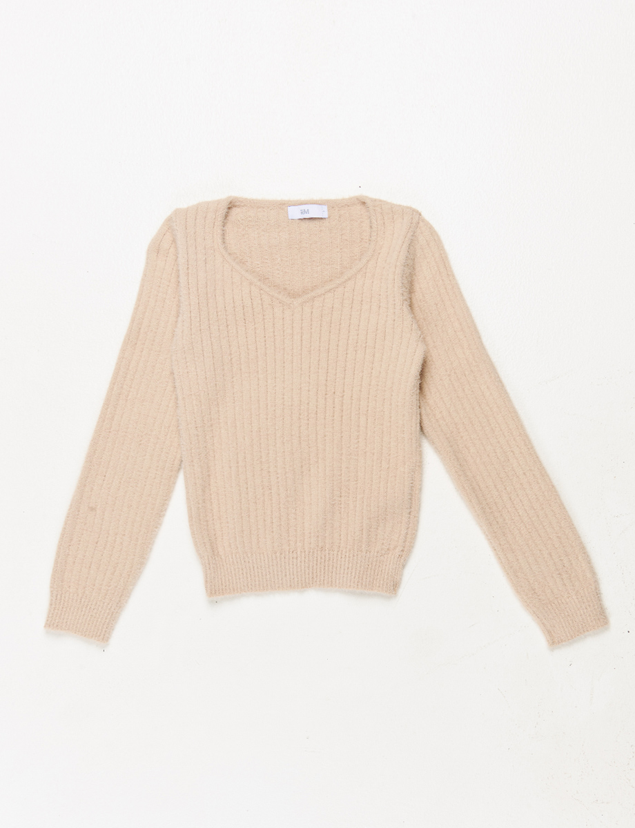 Sweater Unicolor Cuello en V