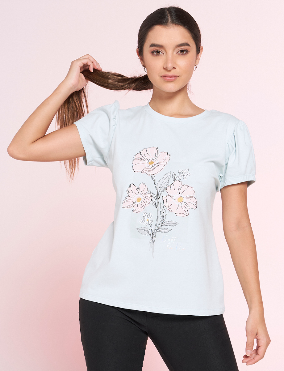 Camiseta Estampada Flores
