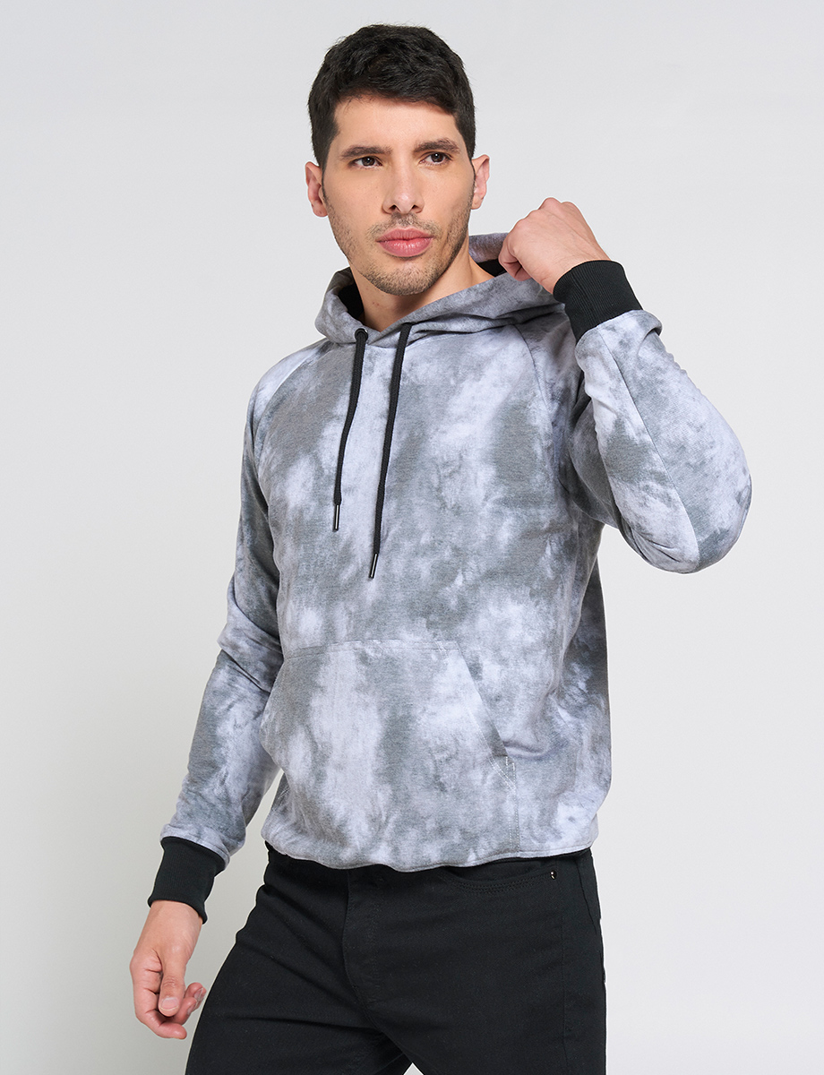 Chompa Cerrada Tie-dye Gris
