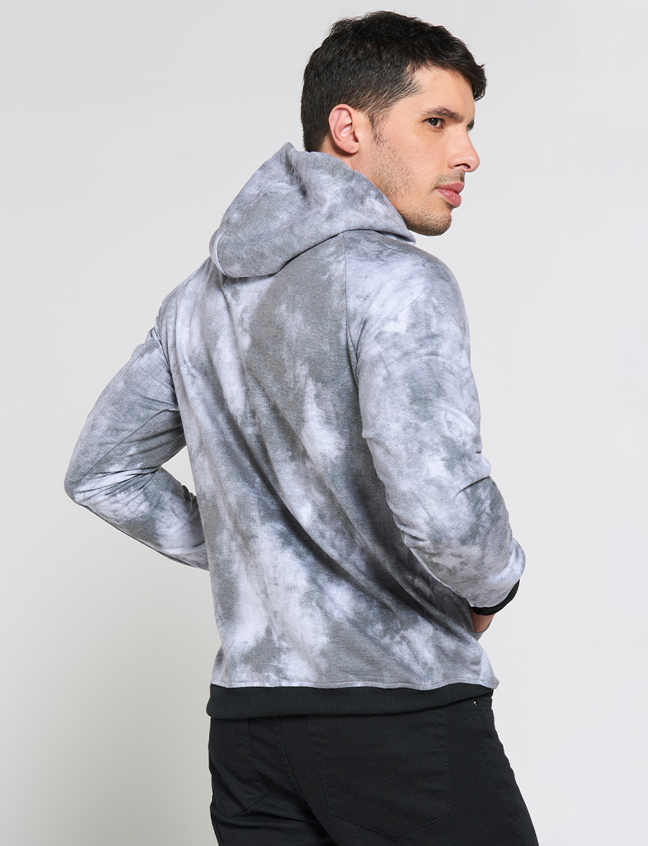 Chompa Cerrada Tie-dye Gris