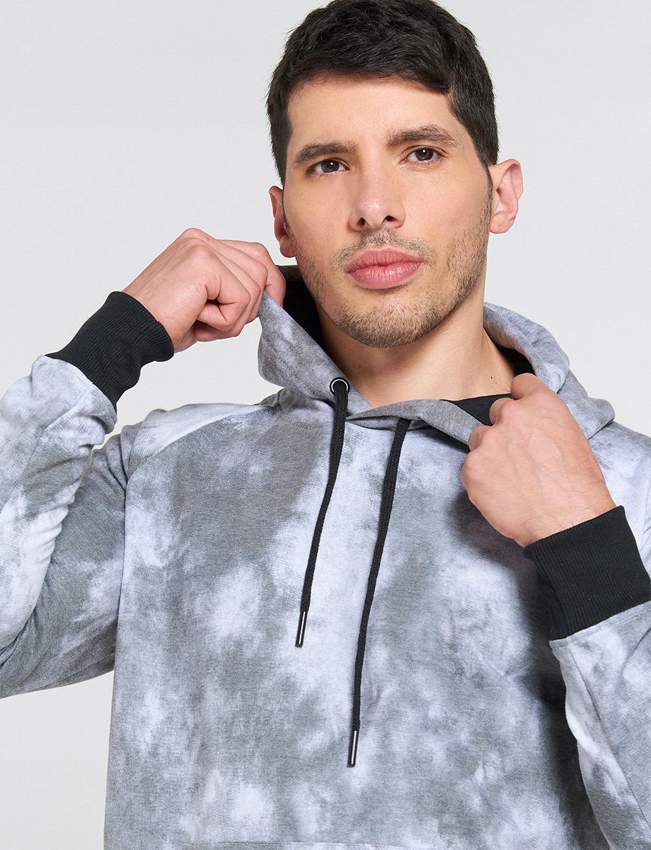 Chompa Cerrada Tie-dye Gris