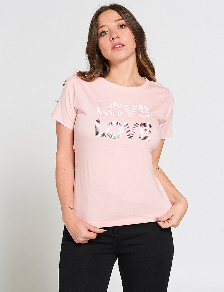 Camiseta Rosa Love