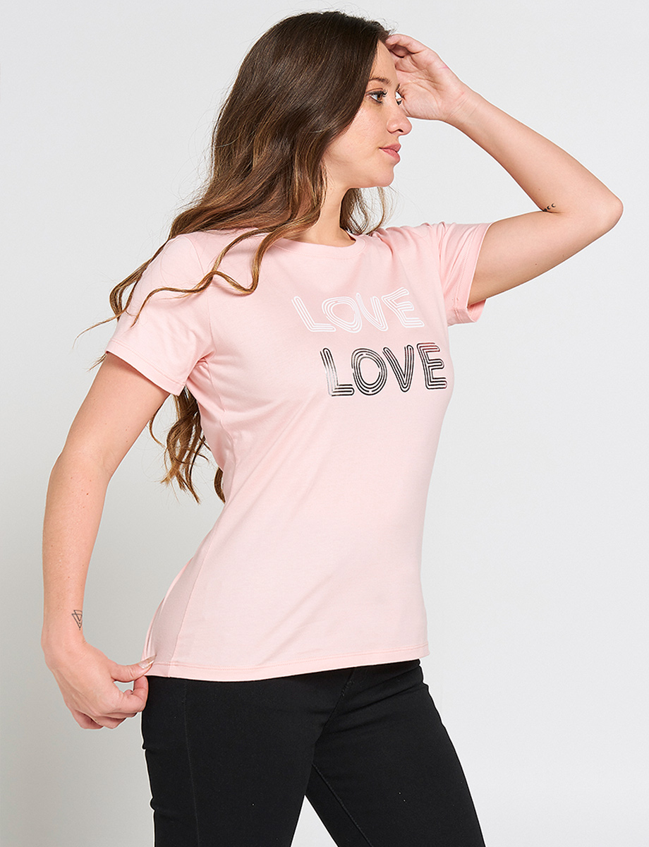 Camiseta Rosa Love