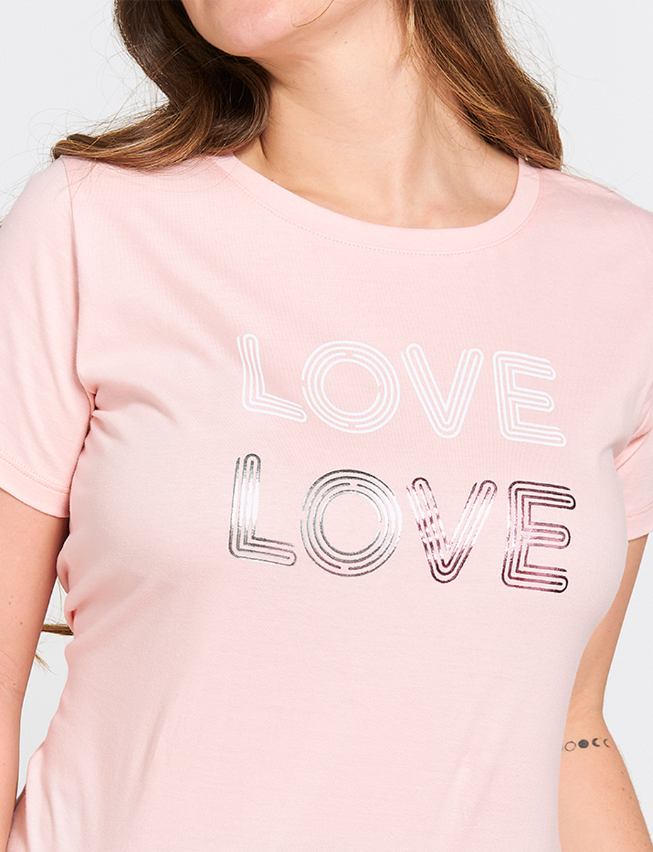 Camiseta Rosa Love