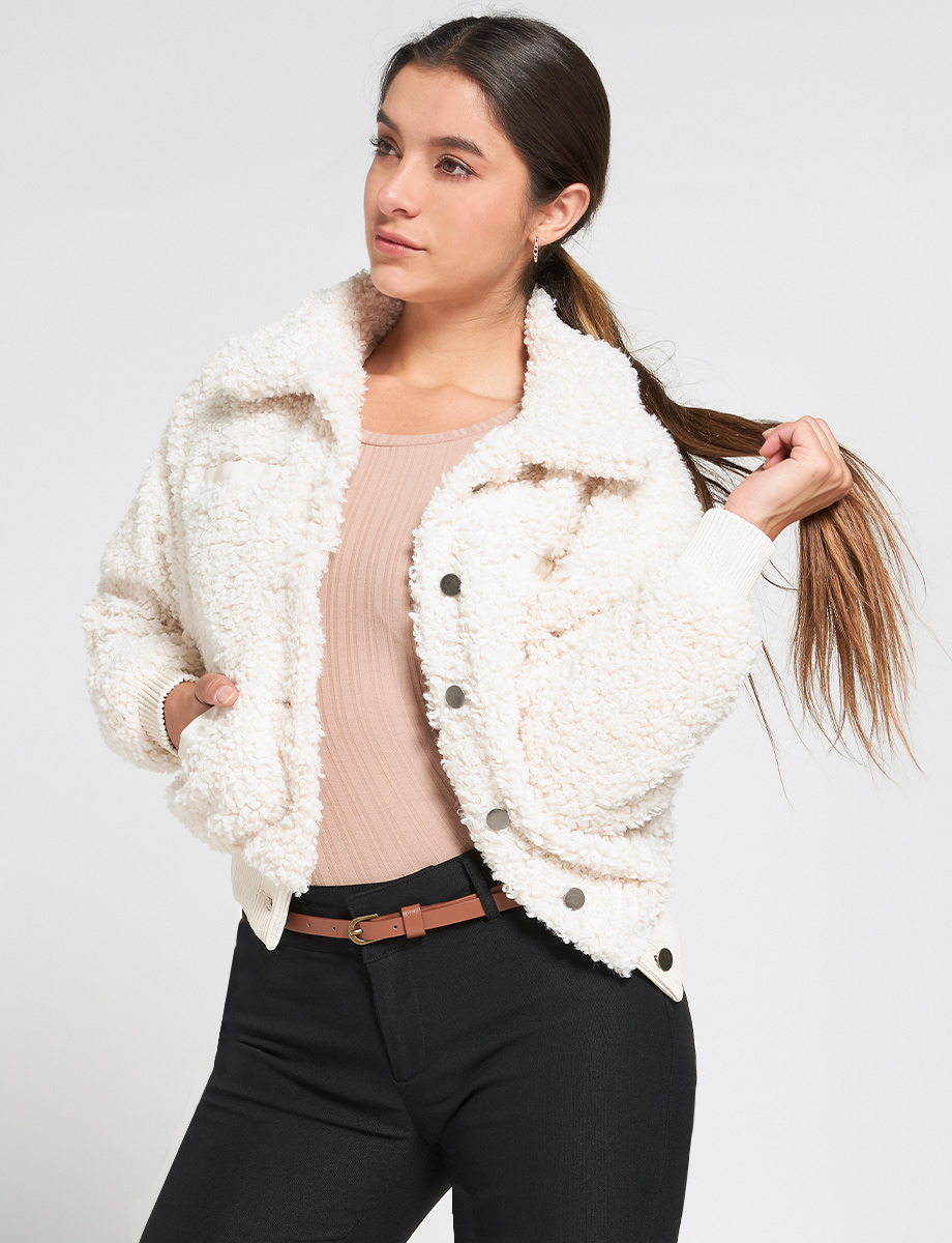 Chompa Peluche Beige